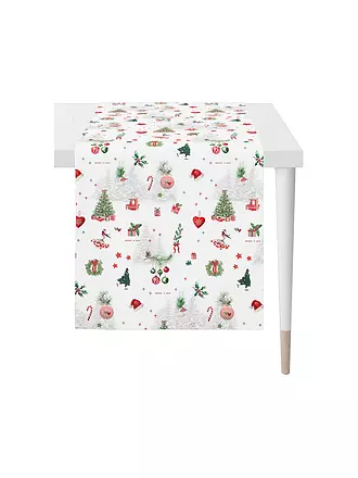 APELT | Weihnachts Tischläufer 140x48cm SEASON Weiss | weiss